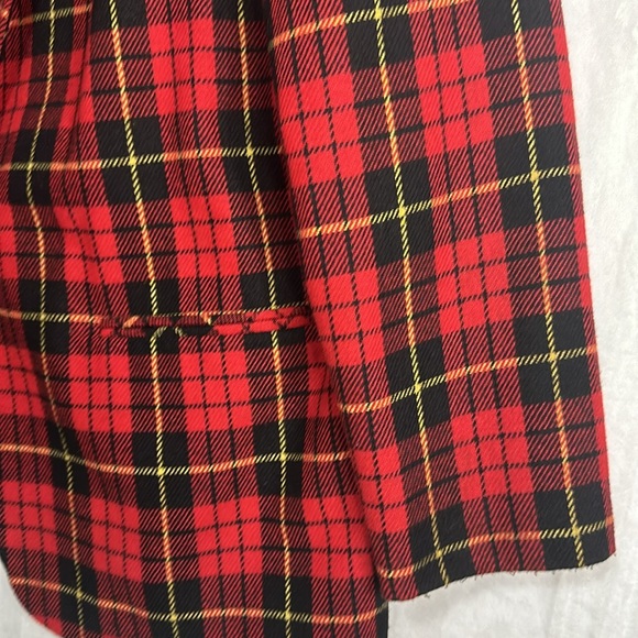 Vintage Sag Harbor Wool Blend Women’s One Button Closure Plaid Blazer Size 14 - Picture 5 of 7